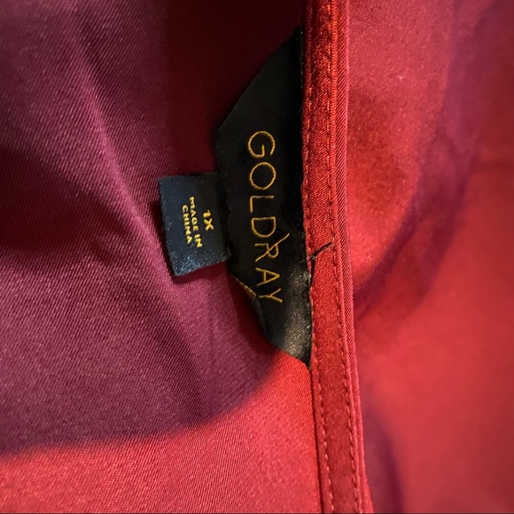 Goldray violet top raspberry sleeves plus 1X - Picture 8 of 10